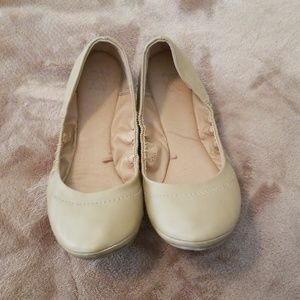 Beige flats